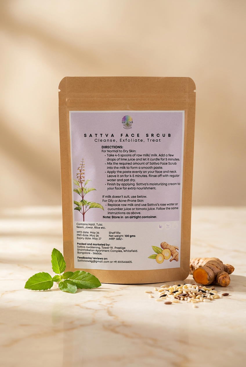 Sattva Face Scrub — Cleanse, Exfoliate, Treat 1