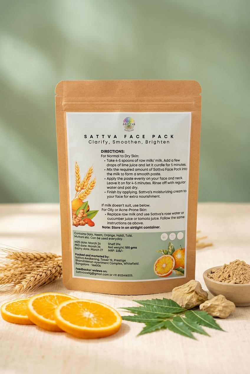 Sattva Face Pack — Clarify, Smoothen, Brighten 1